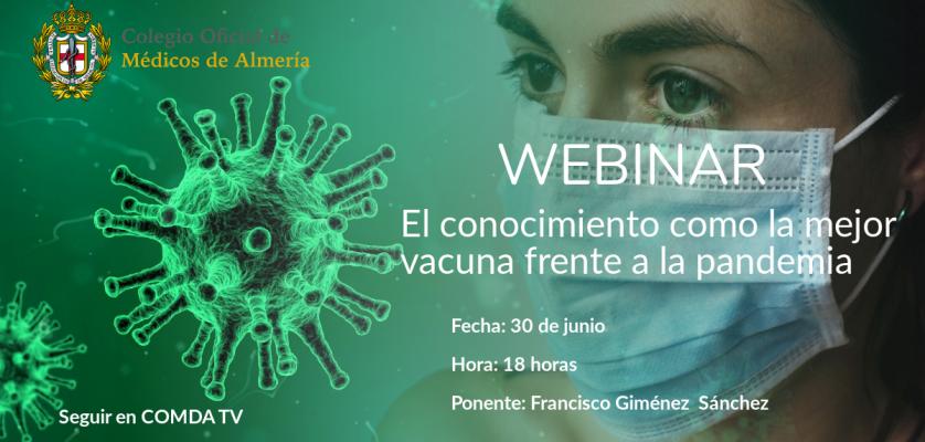 ‘El conocimiento como la mejor vacuna frente a la pandemia’ se proyectará en la plataforma de televisión en Internet del Colegio de Médicos de Almería