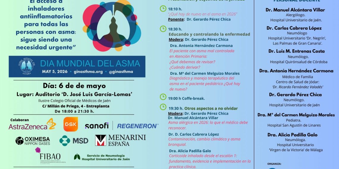 El Colegio de Médicos de Jaén conmemora el Día Mundial del Asma con una jornada formativa